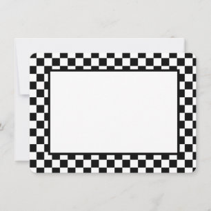 Checkers för anteckningskort, svart och vit anteckningskort