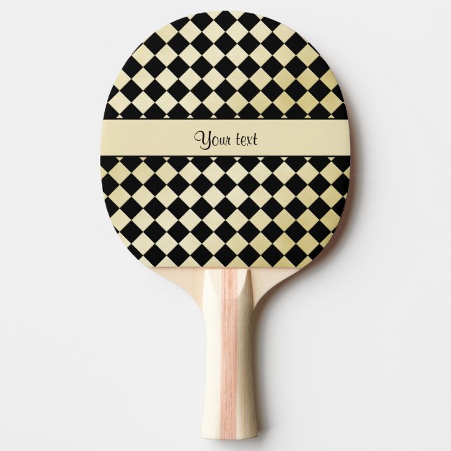 Checkers för elegantsvart- & Fauxguld Pingisracket (Framsidan)