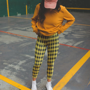 Checkers för gult leggings