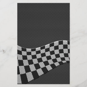 Checkers för kolfiberTävla i Stil, påfyllnadsutskr Brevpapper