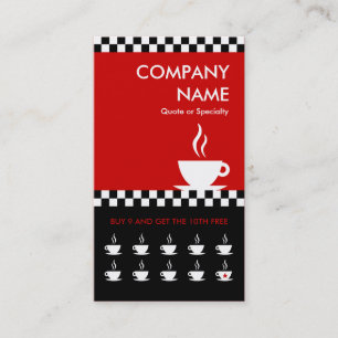 checkers för retro-kaffe lojalitetskort
