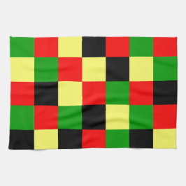 Checkers för rött, Gult, svart och Grönt Kökshandduk