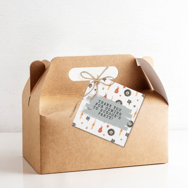 Checkers för Tävlan anpassade Modern Boys Lastbila Gåvor Etiketter (Skapare uppladdad)