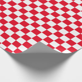 Checkers för Vita och [Red] Checkerboard Presentpapper