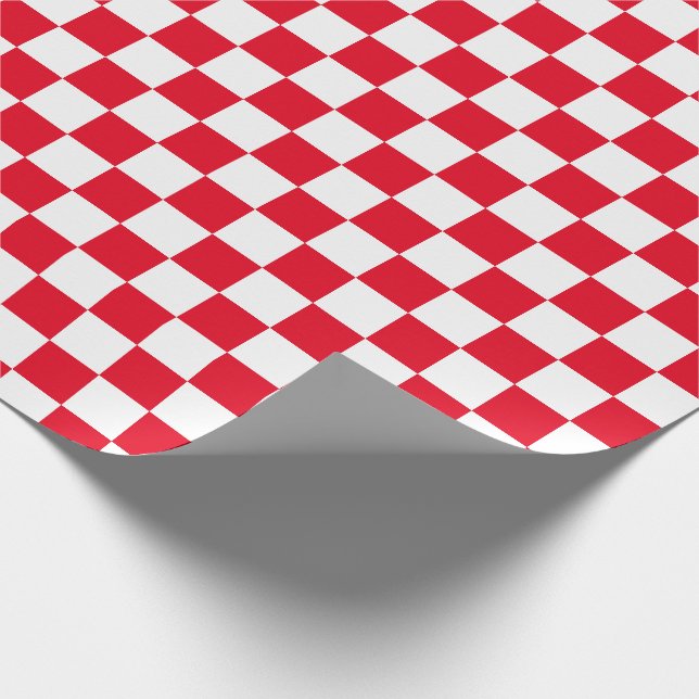Checkers för Vita och [Red] Checkerboard Presentpapper (Hörn)