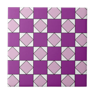 Checkers Lila Checkers för kvadratiska  Kakelplatta