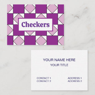 Checkers Lila Checkers för kvadratiska Visitkort