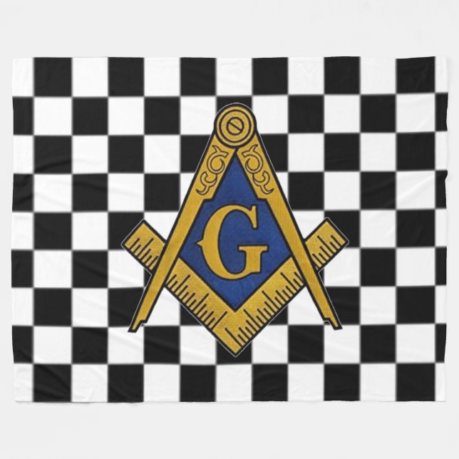 Checkers Masonic Freemasons Square och Compass Fleecefilt (Framsidan (Horisontell))