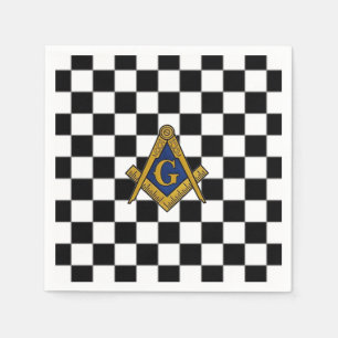Checkers Masonic Freemasons Square och Compass Pappersservett