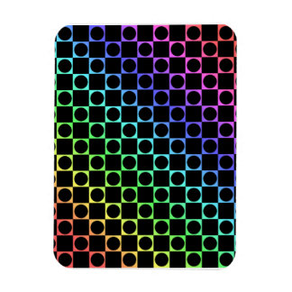 Checkers och cirklar, regnbåge och svart magnet