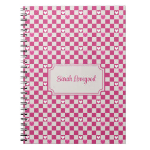 Checkers och  för rosa anteckningsbok