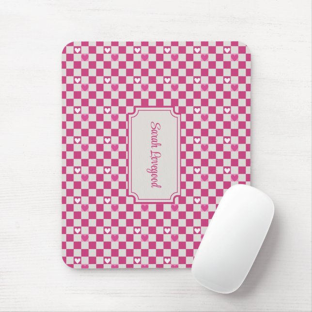 Checkers och  för rosa musmatta (Med mus)