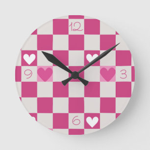 Checkers och  för rosa rund klocka