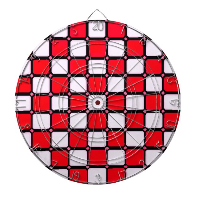 CHECKERS RED WHITE DARTTAVLA (Framsidan)