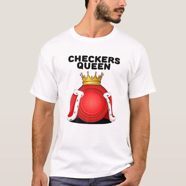 Checkerss Queen Womens BoardGams Board Checkers T Shirt (Framsida)