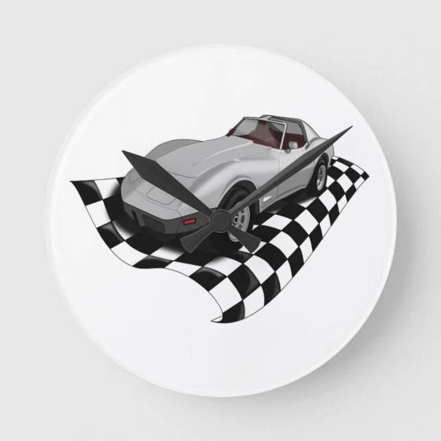 Checkervette Rund Klocka (Framsida)