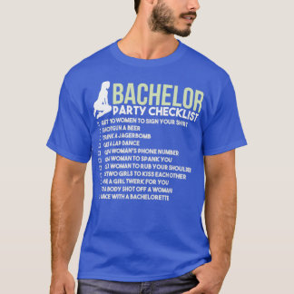 Checklist för Bachelor Party JGA Bridegroom Rumble T Shirt