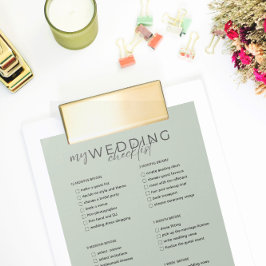 Checklist-plan för bröllop anteckningsblock