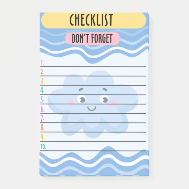 Checklist Post-it Notes Handy-anteckningar Block (Framsida)