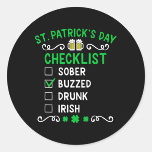 Checklista 1 för st patricks day runt klistermärke