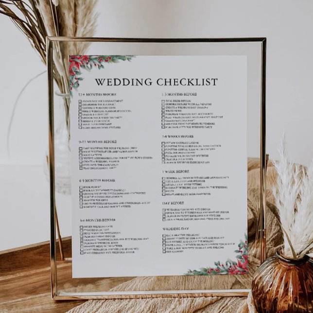 Checklista för 12 månaders jul i Bröllop (12 Month Christmas Wedding Checklist)