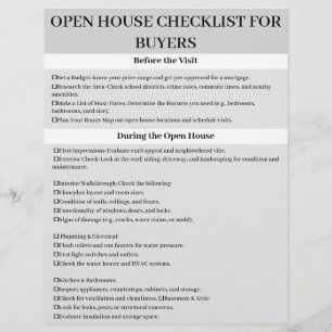 Checklista för anpassningsbar - öppna hus för köpa reklamblad