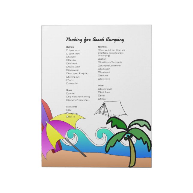 Checklista för användbar paketförpackning anteckningsblock (Roterad)