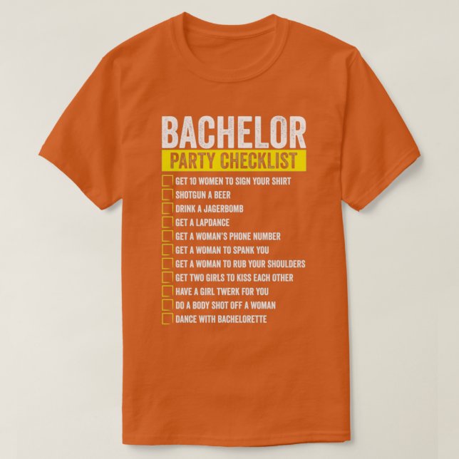 Checklista för Bachelor T Shirt (Design framsida)
