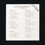 Checklista för bröllop anteckningsblock<br><div class="desc">Perfekten med en checklista på bröllop framsidan så att den snart kommande bruden kan finnas på översidan av sak och undvika bridezilla-syndromet! Du kan anpassa varje parti i checklistan eller lämna den som den är,  men glöm inte att anpassa den efter namn och bröllop.</div>
