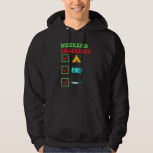 Checklista för Camper Helg Tält Spipande Bag Kniva Hoodie