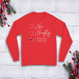 Checklista för Festive Roligt: Nice, Naughty, jag T Shirt