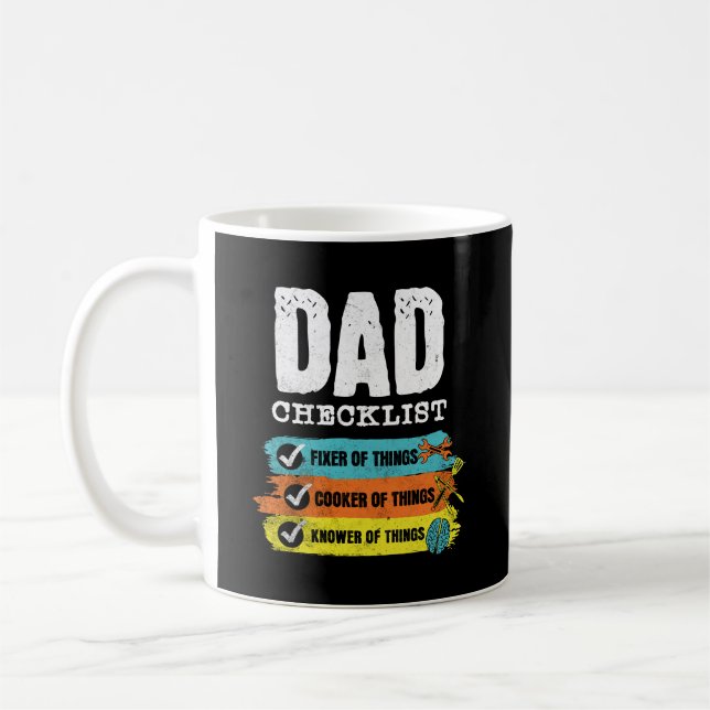 Checklista för Grunge Funny Pappa Kaffemugg (Vänster)