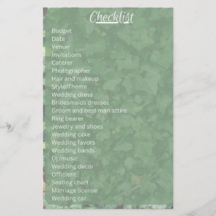 Checklista för Ivy bröllop Brevpapper