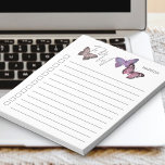 Checklista för Lila av fjäril och Grått Personlig Anteckningsblock<br><div class="desc">dynor för chic och feminin att göra-lista, som du kan anpassa med ditt namn. Utformningen har söt-knappar överst med "att göra lista" i skripttypografi. Den har en palett för rosa lila och grått färg och kryssrutorna och linjer hjälper till att behålla dina anteckningar i ordning. Bläddra i butiken för matchning...</div>