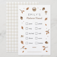 Checklista för naturskavenger Hunt Barns födelseda