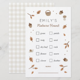 Checklista för naturskavenger Hunt Barns födelseda Brevpapper