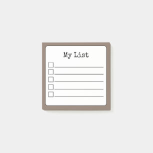 Checklista för omringning av kaffeburen låst post-it block