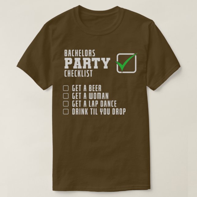 checklista för party t shirt (Design framsida)