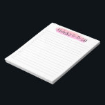 Checklista för Personlig av den moderna Rosan för  Anteckningsblock<br><div class="desc">Håll ordning och snyggt med vårt Anteckningsblock "Modern Rosa Push Stroke Personlig Checklist". Det här anteckningsblocket av anpassadet har en rosa-pensellinjedesign för contemporary och gör att du kan anpassa det med ditt namn eller initialer. Behålla av uppgifter, avtalade tider och viktiga anteckningar i ett anteckningsblock som återspeglar ditt unika stil....</div>