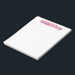 Checklista för Personlig av den moderna Rosan för  Anteckningsblock<br><div class="desc">Håll ordning och snyggt med vårt Anteckningsblock "Modern Rosa Push Stroke Personlig Checklist". Det här anteckningsblocket av anpassadet har en rosa-pensellinjedesign för contemporary och gör att du kan anpassa det med ditt namn eller initialer. Behålla av uppgifter, avtalade tider och viktiga anteckningar i ett anteckningsblock som återspeglar ditt unika stil....</div>