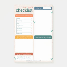 Checklista för självbetjäning - bokför antecknings post-it block