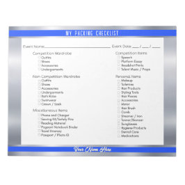 Checklista för Skönhetstävlingen för Anpassningsba Anteckningsblock