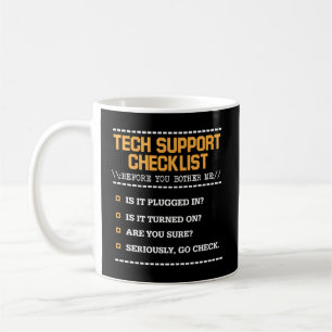 Checklista för teknisk support - dator Geek Sysadm Kaffemugg