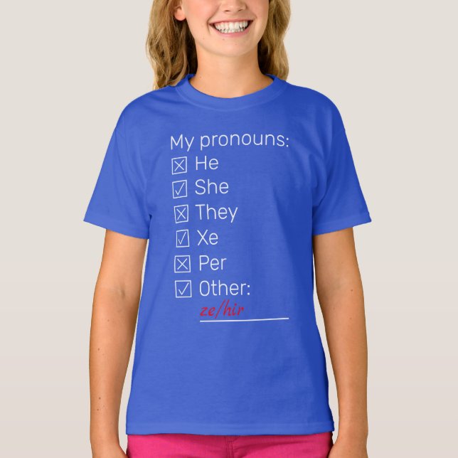 Checklista neopronomen t shirt (Framsida)