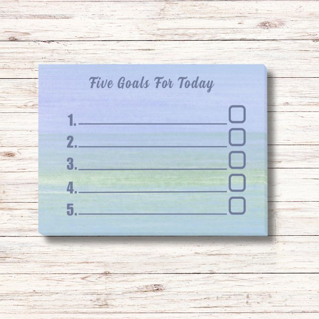 Checklista Post-it Block (Blue green ombre goals to do list sticky notes pad.)