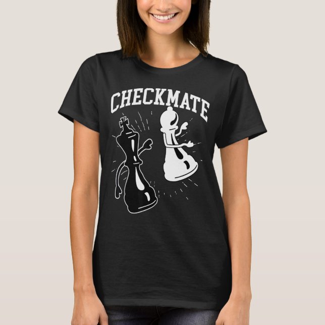 Checkmate Chess bord inslag Players T Shirt (Framsida)