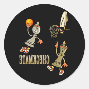 Checkmate Chess Dunk Basketball Game Board Kung Pa Runt Klistermärke