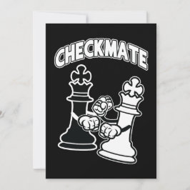 Checkmate Chess Tournament Art Black and White Inbjudningar