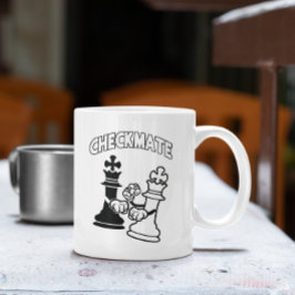 Checkmate Chess Tournament Art Black and White Kaffemugg