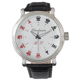 Checkmate Chess Watch Red and Black Armbandsur